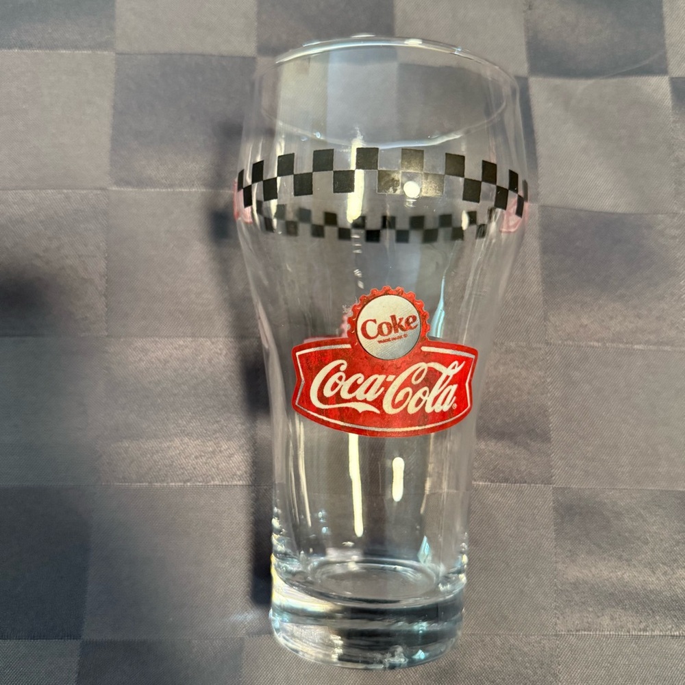 Coca Cola Bell Glass Retro Black Checkered Coke Gibson 16 Oz Tumbler
